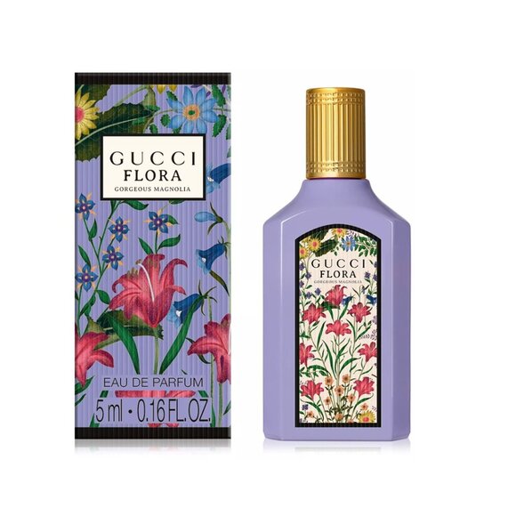Gucci Flora Gorgeous Magnolia EDP,  Floral, Joyful, NEW - Mini 0.16 oz 5 ml - Picture 4 of 13